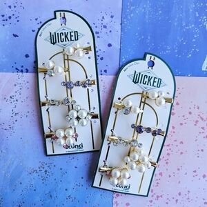 Universal Studios Wicked Scunci Pearls and Jeweled Hair Barrettes